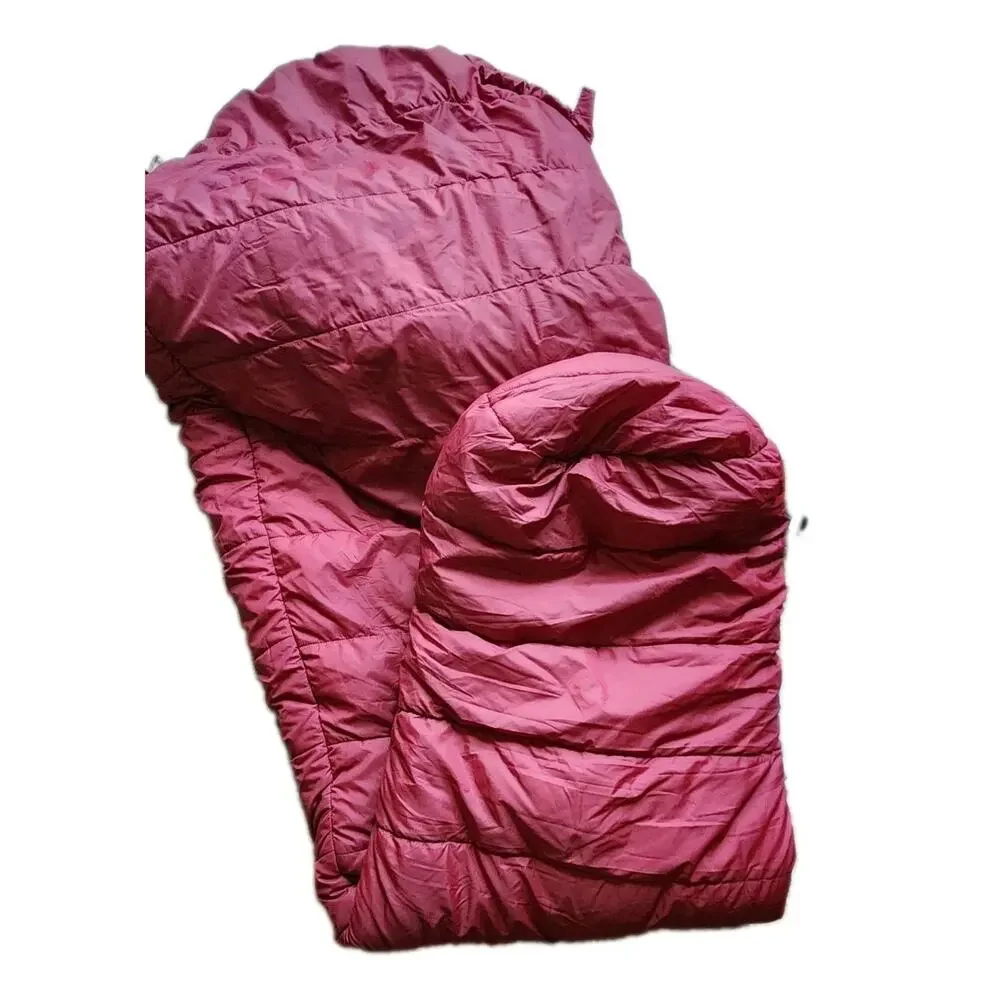 VTG LL Bean Mummy Sleeping Bag Adult Red Grey 1970/80s Camp Gear 3 Seasons USA